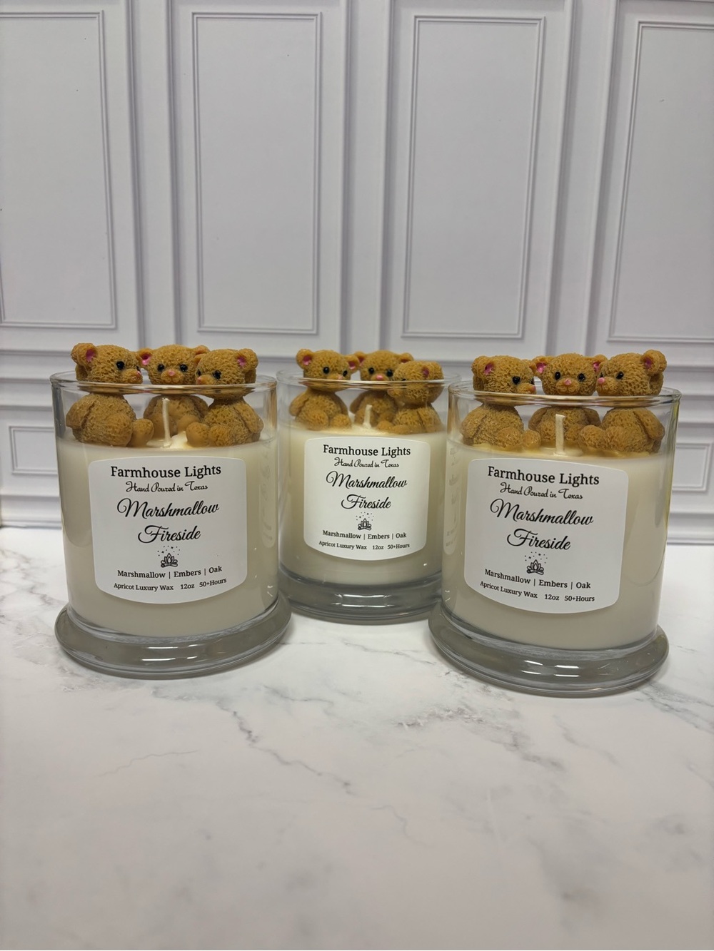 Marshmallow fireside candles